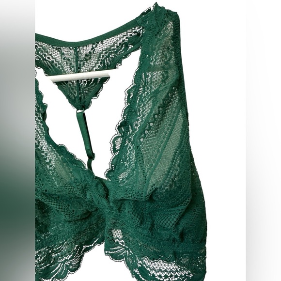 Auden Unlined Racerback Elegant Lace Bralette in Green NWT - Picture 4 of 8
